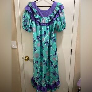 Almost Paradis VTG Hawaiian Teal and Purple Floral  mu mu Dress